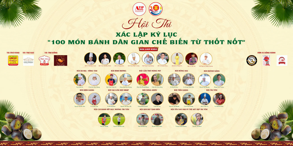 Xác lập kỷ lục 100 món bánh dân gian chế biến từ thốt nốt ở An Giang